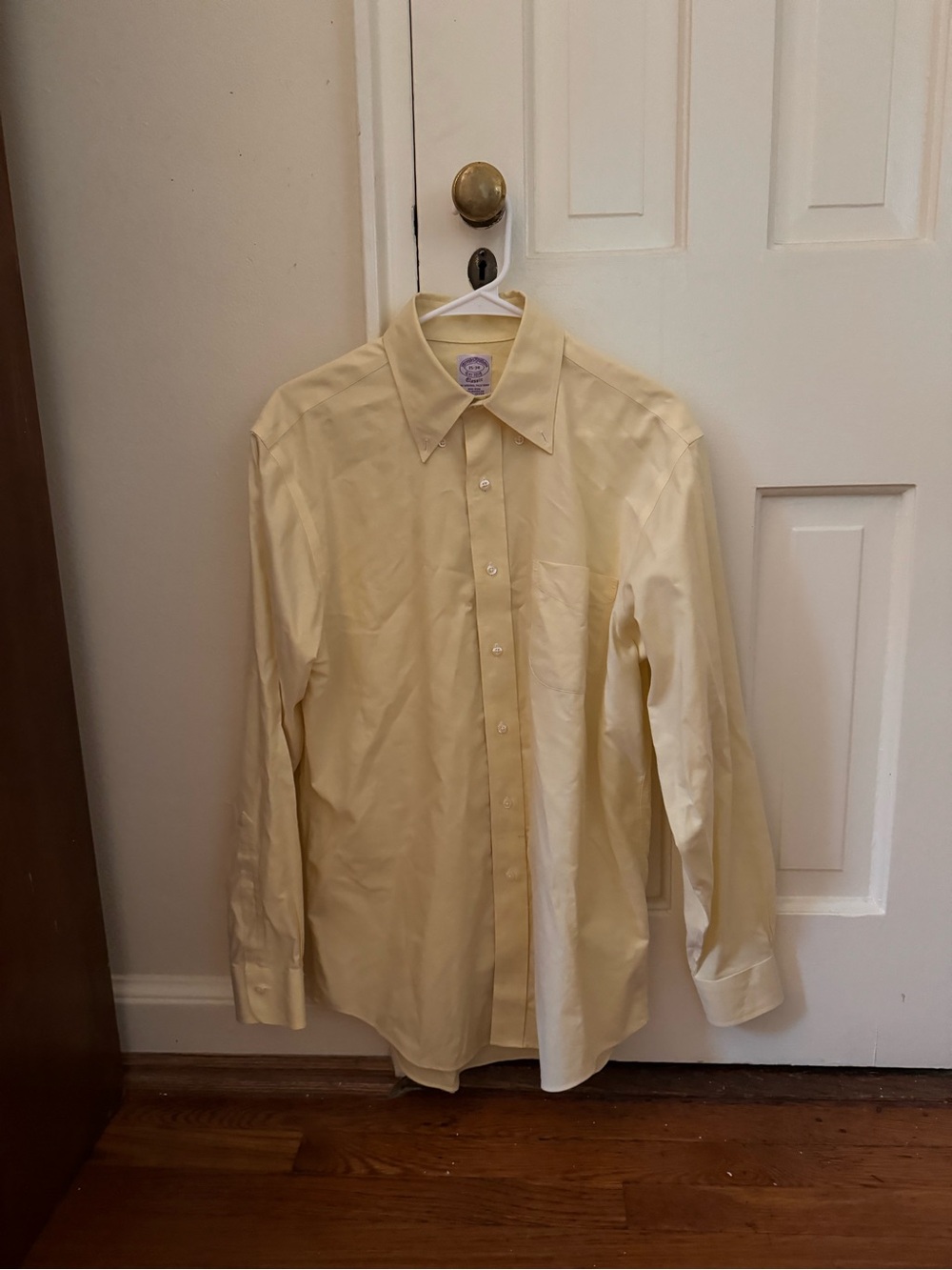 Brooks Brothers Long-Sleeve Oxford Cloth Button Down - Butter Yellow